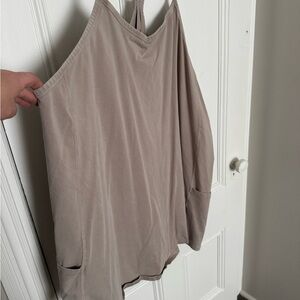 Chic Taupe one piece tights under dress